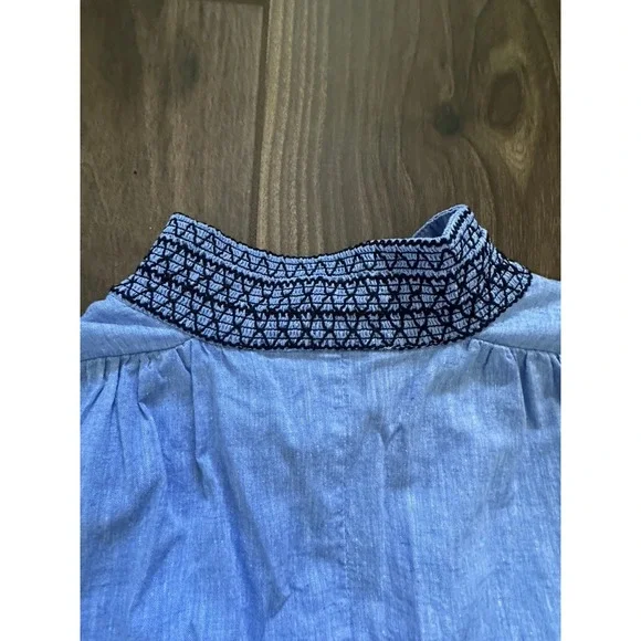Tuckernuck Chambray Embroidered Aubury Dress Size XL Boho Coastal Western Casual - Picture 7 of 9